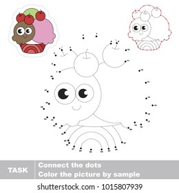 Ice Cream Funny. Dot to dot educational game for kids.