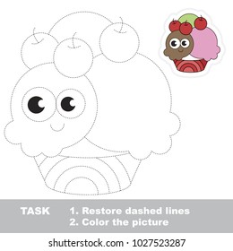 Ice Cream Funny. Dot to dot educational game for kids.