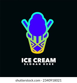 Ice cream gelato gradient logo