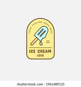 Ice cream and gelato logo design vector template. Vector illustration.