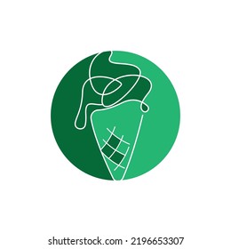 Ice Cream Gelato Logo Design, Sweet Soft Cold Food, Vector Brand Company Products