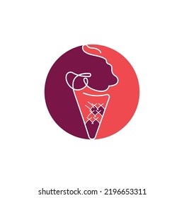 Ice Cream Gelato Logo Design, Sweet Soft Cold Food, Vector Brand Company Products