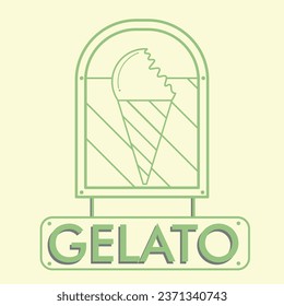 Ice Cream gelato Logo design vector