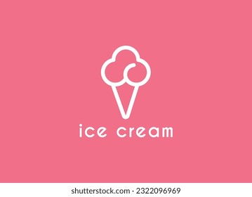 Ice cream gelato premium logo