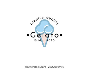 Ice cream gelato premium logo