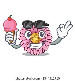 With ice cream gerbera flower sticks the mascot stem