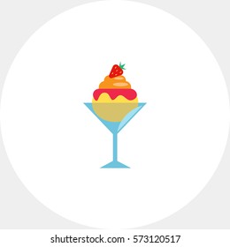 Ice cream in glass dessert bowl