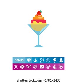 Ice cream in glass dessert bowl