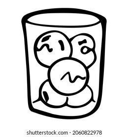 ice cream glass of dessert hand drawn illustration