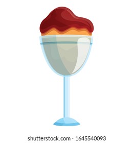 Ice cream glass icon. Cartoon of ice cream glass vector icon for web design isolated on white background