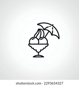 Ice cream in glass line icon. Ice cream in glass outline icon