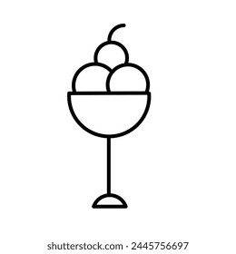 ice cream glass vector icon isolated on white background