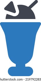 ice cream glass Vector illustration on a transparent background.Premium quality symbols.Glyphs vector icon for concept and graphic design.