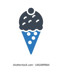 ice cream glyph color vector icon