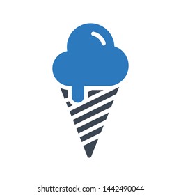 ice cream glyph color vector icon