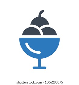 ice cream glyph colour vector icon
