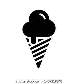 ice cream glyph flat vector icon