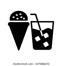 ice cream glyph flat vector icon