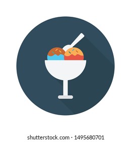 ice cream glyph flat vector icon