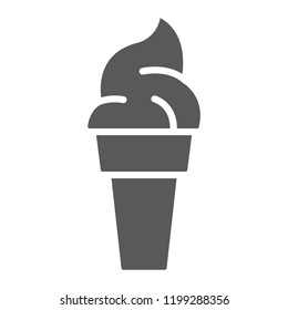 Ice cream glyph icon, food and dessert, sweet sign, vector graphics, a solid pattern on a white background.