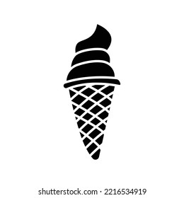 Ice cream glyph icon illustration. icon related to Cold drinks. Simple design editable