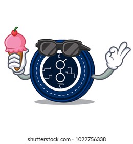 With ice cream golem coin character cartoon