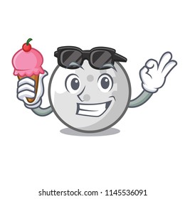 With ice cream golf ball character cartoon