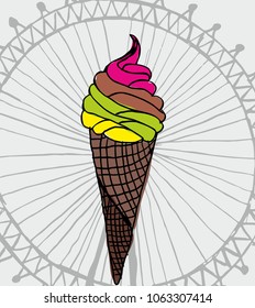 ice cream graphic design vector art