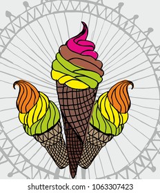 ice cream graphic design vector art