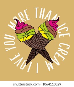 Ice cream graphic design vector art