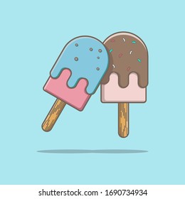 ice cream graphic vector illustration. simple ice cream flat illustration. suitable for children's product design, wallpaper etc