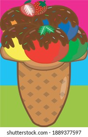 Eiscreme-Grafik, Vektorgrafik, die Freude und Spaß zeigt
perfekt für Ihre Lebensmittel oder Getränke