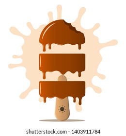 Ice cream, great design for any purpose. Vector illustration. Unusual dessert design.