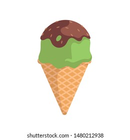 Helado de chocolate verde Ilustración vectorial