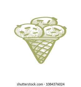 Ice Cream green icon.Vector