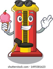 With ice cream hammer game machine in the cartoon