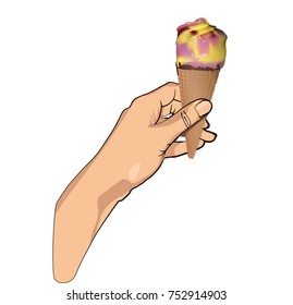 ice cream in hand