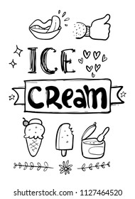 ice cream hand drawn