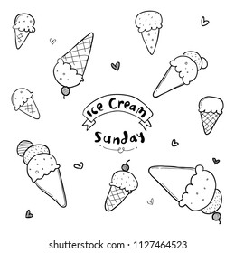 ice cream hand drawn