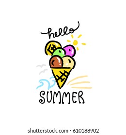 ice cream hand drawn