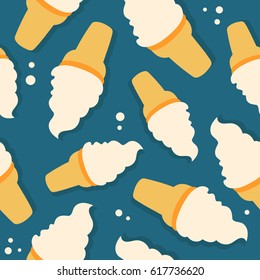 A lot of ice cream, hand drawn background vector. Colorful seamless pattern with food.  Decorative wallpaper, good for printing