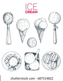 Ice cream hand drawn