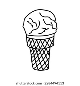 Ice cream hand drawn outline doodle icon. vector sketch illustration for print, web, mobile and infographics isolated on white background.