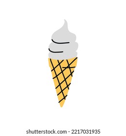 Ice cream. Hand drawn simple vector illustration