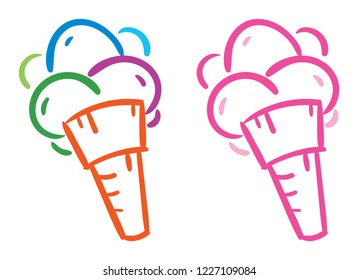 ice cream hand drawn vector