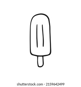 Ice cream. Hand drawn vector illustration. Line art style isolated isolated on white background