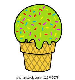 Ice cream Hand writing cartoon.