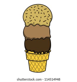 Ice cream Hand writing cartoon.