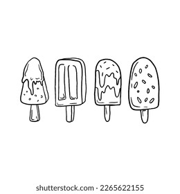 handgezeichnete Eis-Doodle-Vektorgrafiken