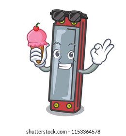 With ice cream harmonica character cartoon style